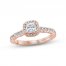 Monique Lhuillier Bliss Diamond Engagement Ring 7/8 ct tw Princess & Round-cut 18K Rose Gold