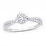 Diamond Engagement Ring 3/4 ct tw Round-cut 14K White Gold