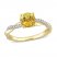 Citrine Engagement Ring 1/6 ct tw Diamonds 14K Yellow Gold