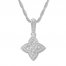 Diamond Necklace 1/4 ct tw Round-cut 10K White Gold