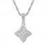 Diamond Necklace 1/4 ct tw Round-cut 10K White Gold