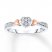 Diamond Heart Ring 1/10 ct tw Round-cut 10K Two-Tone Gold