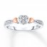Diamond Heart Ring 1/10 ct tw Round-cut 10K Two-Tone Gold