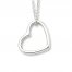 Heart Necklace Sterling Silver 16" Length