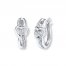Heart Hoop Earrings 1/15 ct tw Diamonds Sterling Silver