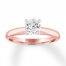 Diamond Solitaire Engagement Ring 1 Carat Round 10K Rose Gold