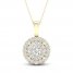 Multi-Diamond Necklace 1 ct tw Round-Cut 10K Yellow Gold 18"
