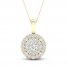 Multi-Diamond Necklace 1 ct tw Round-Cut 10K Yellow Gold 18"