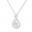 Infinity Necklace 1/8 ct tw Diamonds Sterling Silver/10K Gold