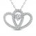 Two as One Diamond Heart Necklace 3/4 ct tw Round-Cut 10K White Gold 18"