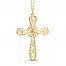 Italian Cross Necklace 14K Yellow Gold 18"