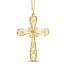 Italian Cross Necklace 14K Yellow Gold 18"