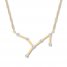 Virgo Zodiac Necklace 1/10 ct tw Diamonds 10K Yellow Gold