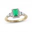 Emerald Ring 1/3 ct tw Diamonds 10K Yellow Gold