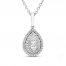 Forever Connected Diamond Necklace 1/5 ct tw Round/Pear Sterling Silver 18"