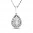 Forever Connected Diamond Necklace 1/5 ct tw Round/Pear Sterling Silver 18"