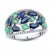 Blue Sapphire & Emerald Ring 1/8 ct tw Diamonds 10K White Gold