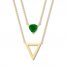 Lab-Created Emerald Layered Necklace 10K Yellow Gold