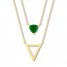Lab-Created Emerald Layered Necklace 10K Yellow Gold