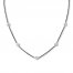 Diamond Choker Necklace 3/4 cttw 10K White Gold/Stainless Steel