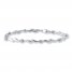 Diamond Bracelet Sterling Silver 7.5" Length
