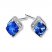Lab-Created Sapphires Diamond Accents Sterling Silver Earrings