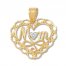 "Mom" Heart Charm 10K Yellow Gold