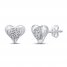 Diamond Heart Earrings 1/4 ct tw 10K White Gold