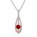 Lab-Created Ruby Necklace Sterling Silver/10K Rose Gold