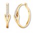 Love + Be Loved Diamond Hoop Earrings 1/4 ct tw 10K Yellow Gold