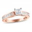 Diamond Engagement Ring 1-1/4 ct tw Princess-cut 14K Rose Gold