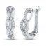 Diamond Hoop Earrings 1/5 ct tw Round-cut Sterling Silver
