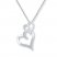 Heart Necklace Diamond Accents 10K White Gold