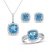 Blue Topaz & White Lab-Created Sapphire Gift Set Sterling Silver