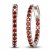 Garnet In-and-Out Hoop Earrings Sterling Silver