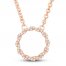 Circle of Gratitude Diamond Necklace 1/8 ct tw Round-cut 10K Rose Gold 19"