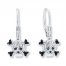 Skull & Cross-bones 1/20 cttw Diamonds Sterling Silver Earrings