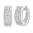 Diamond Hoop Earrings 1/4 ct tw Round-cut 10K White Gold