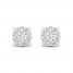 Diamond Halo Stud Earrings 1/4 ct tw Round-Cut 10K White Gold