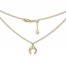 Diamond Crescent Choker Necklace 14K Yellow Gold 16" Adj