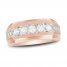 Men's Diamond Wedding Band 1 ct tw Round-cut 10K Rose Gold