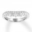 Leo Diamond Anniversary Band 1/2 ct tw Round 14K White Gold