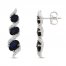 Blue Sapphire Earrings 1/8 ct tw Diamonds 10K White Gold