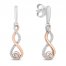 Hallmark Diamonds Earrings 1/10 ct tw 10K Rose Gold/Sterling Silver