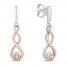 Hallmark Diamonds Earrings 1/10 ct tw 10K Rose Gold/Sterling Silver