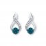 Diamond Earrings 1/5 ct tw Blue/White 10K White Gold