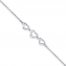 Heart Link Anklet Sterling Silver 10"-11" Length