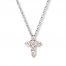 Diamond Cross Necklace 1/10 ct tw Round-cut 10K Two-Tone Gold