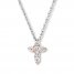 Diamond Cross Necklace 1/10 ct tw Round-cut 10K Two-Tone Gold
