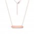 Bar Necklace 14K Rose Gold 16-18" Adjustable Length